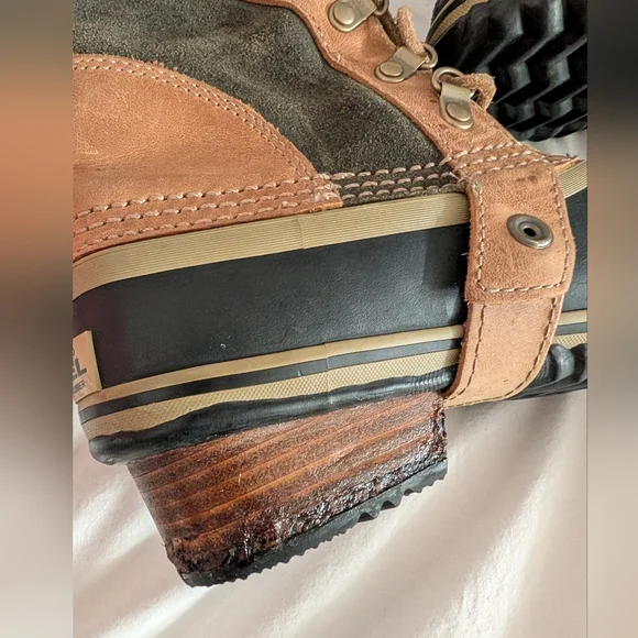 Sorel Conquest Carly Two-Tone Lace-Up Waterproof Tall Military Style Duck Boots - Picture 13 of 15